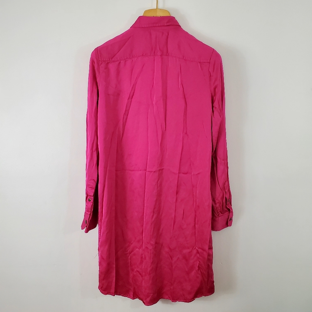 Vintage  Lauren Ralph Lauren Magenta Pink Shirt Dress - Picture 5 of 11